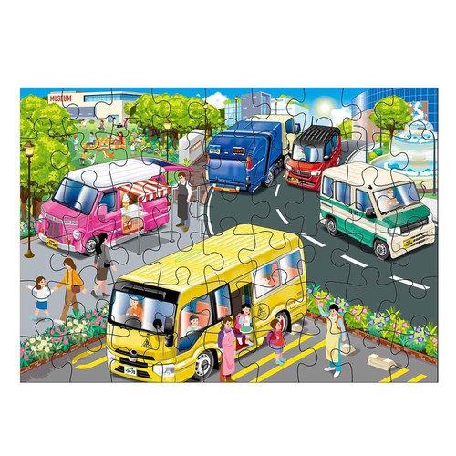 くもん出版 くもんのジグソーパズル STEP4 いろいろな場面ではたらく車 3歳以上
