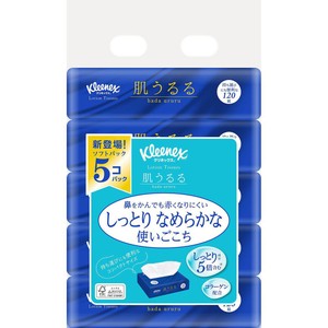 日本製紙クレシア クリネックス 肌うるるソフトパック 120組5個 Green