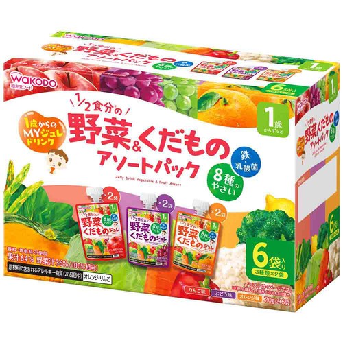 和光堂 1歳からのMYジュレドリンク 野菜&くだものアソートパック 1歳からずっと 70g x 6袋
