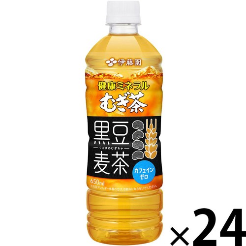 伊藤園 健康ミネラルむぎ茶 黒豆麦茶 1ケース 650ml x 24本 Green