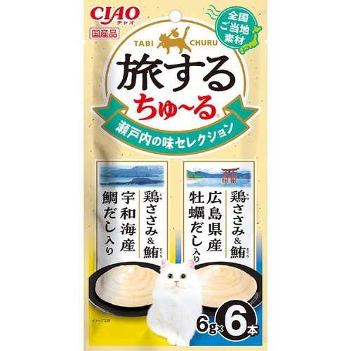 【ペット用】 いなばペットフード 旅するちゅ～る 瀬戸内の味セレクション 6g x 6本