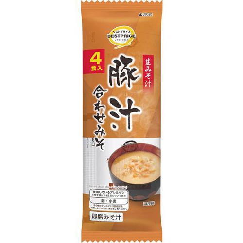 生みそ汁 豚汁 4食 トップバリュベストプライス