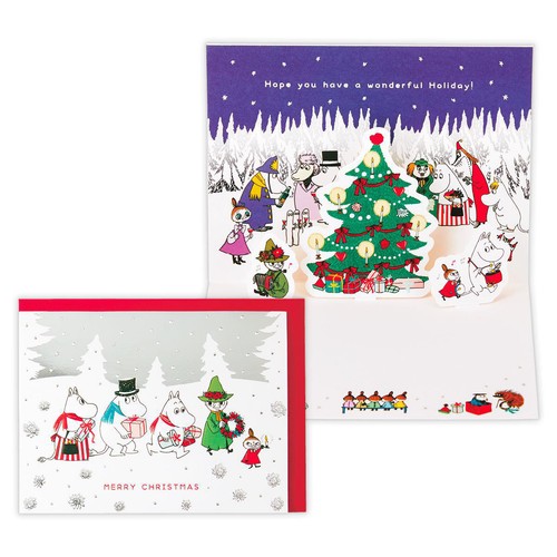 クリスマス立体カード ムーミン 森の中 1枚 Green Beans | グリーン