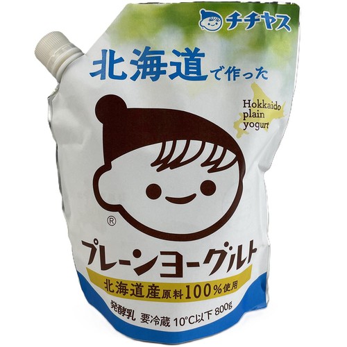 チチヤス 北海道で作ったプレーンヨーグルト 800g Green Beans