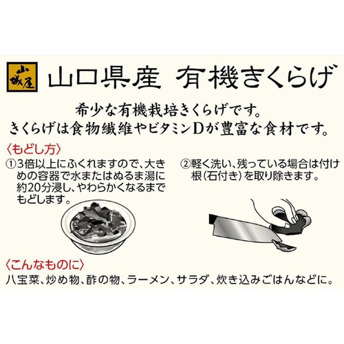 山城屋 山口県産 有機きくらげ 10g