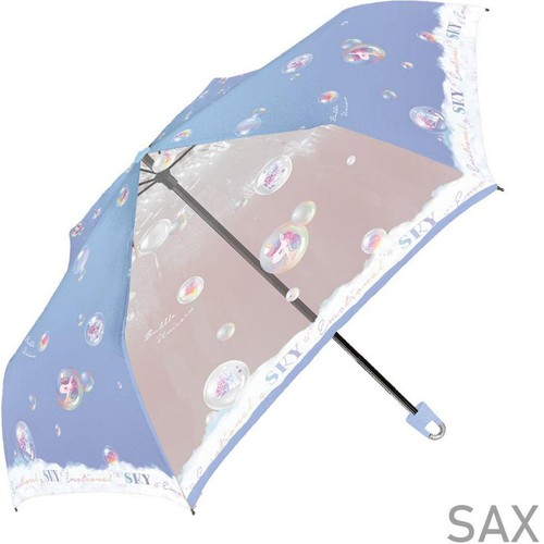 キッズ折りたたみ傘 バブルユニコ−ン サックス 50cm