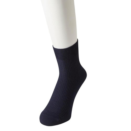 3足よりどり ワッフルショート丈ソックス 紳士 ネイビー 25-27cm トップバリュ
