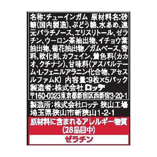 ロッテ ブラックブラックガム 9枚 x 5パック