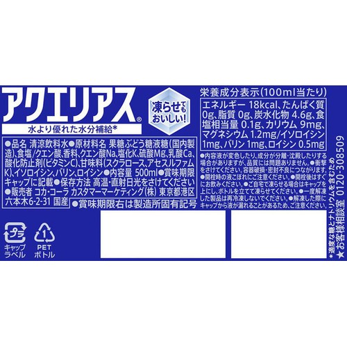コカ・コーラ アクエリアス 1ケース 500ml x 24本