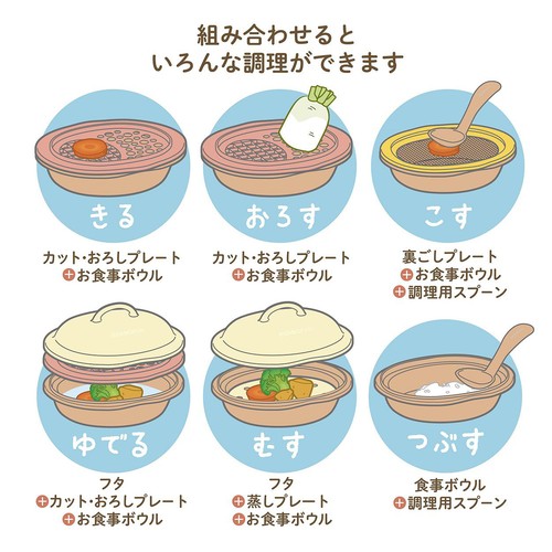 エジソンママ ママごはんつくって 離乳食作りから長く使える調理セット 月齢別レシピブック付き ベージュ