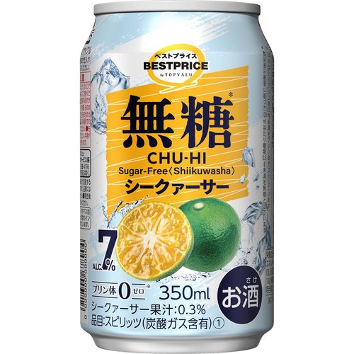 無糖シークァーサー 1ケース 350ml x 24本 トップバリュベストプライス
