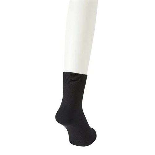 PEACE FIT(ピースフィット)COOL 鹿の子無地ショート丈ソックス 2足組 クロ 25ー27cm トップバリュ