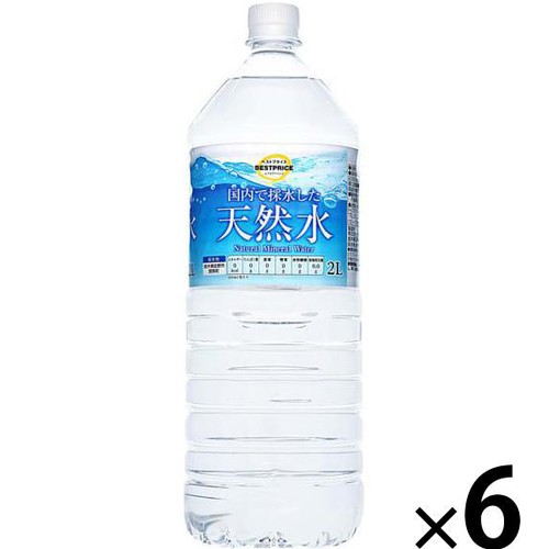 天然水＜ケース＞ 2000ml x 6本 トップバリュベストプライス Green