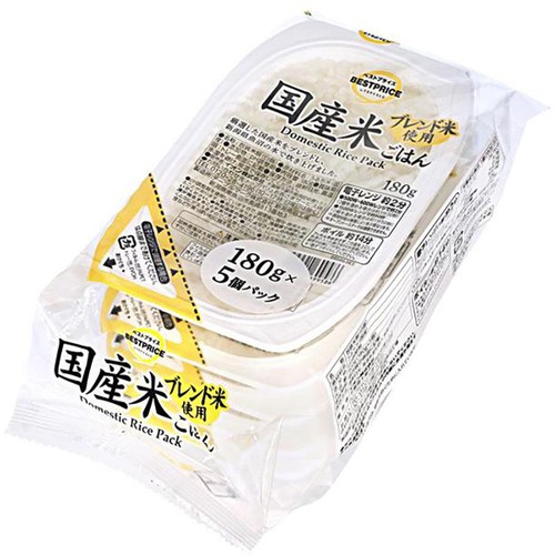 ごはん 国産ブレンド米5個パック 180g x 5個 トップバリュベストプライス