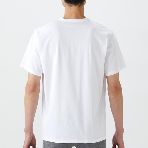 PEACE FIT(ピースフィット) SilkyFACT コットン半袖クルーネックTシャツ 紳士 シロ L トップバリュ