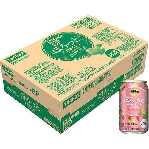 ほろっと うめ&ミント 1ケース 350ml x 24本 トップバリュベストプライス