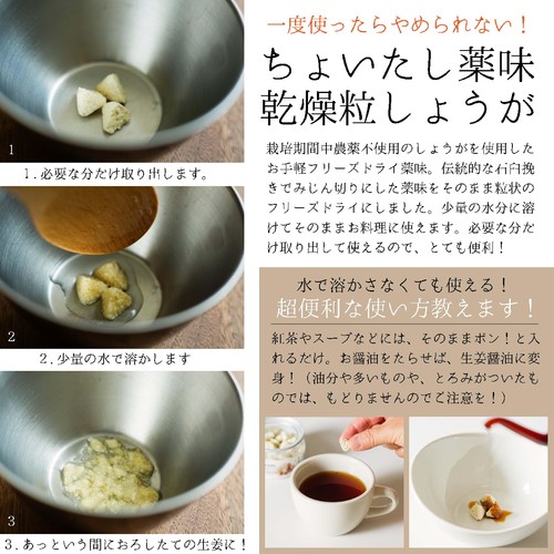 トレテス ちょいたし薬味 乾燥粒しょうが 25g