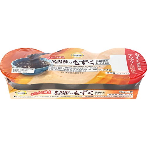 米黒酢入りもずく 70g x 3個 トップバリュベストプライス