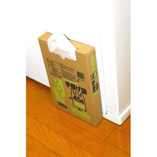 システムポリマー 手提げポリ袋半透明 45L BOXタイプ 100枚