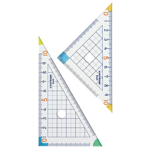 クツワ 算数三角定規 10cmメモリ