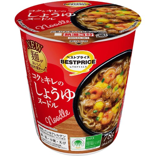 コクとキレのしょうゆヌードル 78g トップバリュベストプライス