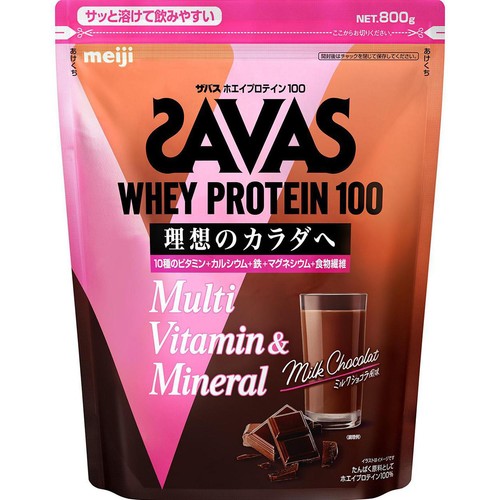 明治 ザバス ホエイプロテイン100 マルチビタミン&ミネラル ミルクショコラ風味 800g
