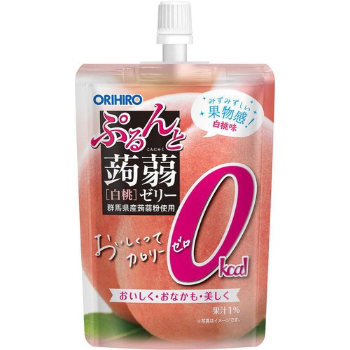 オリヒロ ぷるんと蒟蒻ゼリー スタンディング カロリーゼロ 白桃 130g