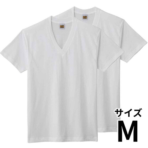 グンゼ 紳士 G.T.HAWKINS 2枚組VネックTシャツ M ホワイト