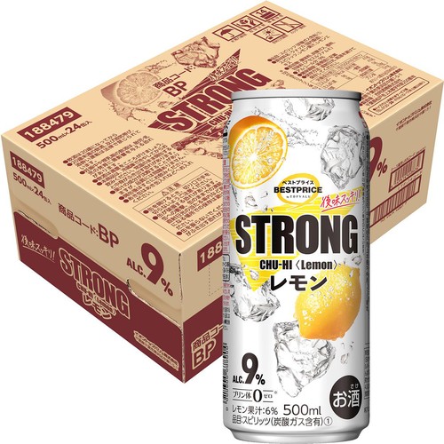 ストロング レモン 1ケース 500ml x 24本 トップバリュベストプライス