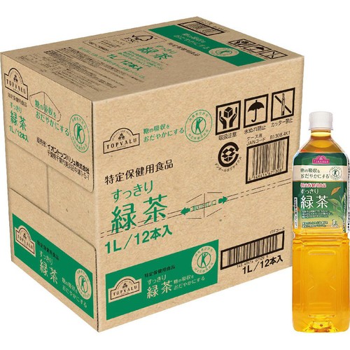 特保 すっきり緑茶＜ケース＞ 1000ml x 12本 トップバリュ Green Beans
