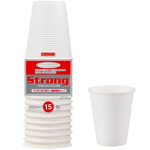 サンナップ ストロングカップエンボス 260ml 15個