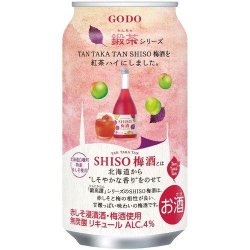 4%】 合同酒精 鍛茶 TAN TAKA TAN SHISO梅酒の紅茶ハイ 350ml Green