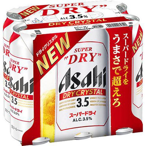 3.5%】 アサヒ ドライクリスタル 500ml x 6本 Green Beans | グリーン