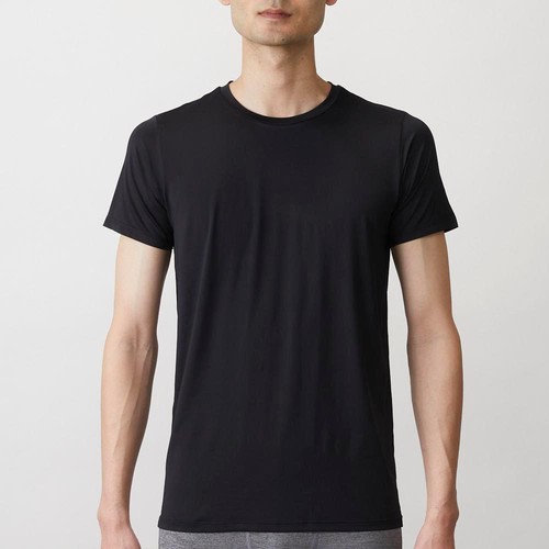 PEACE FIT(ピースフィット) SilkyFACT 半袖クルーネックシャツ 紳士 クロ 2XL トップバリュ
