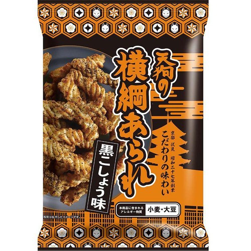 天狗製菓 天狗の横綱あられ黒胡椒味 80g