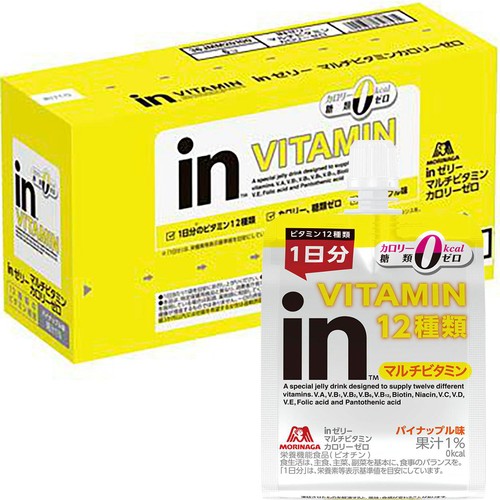 森永製菓 inゼリー マルチビタミン カロリーゼロ パイナップル味 1ケース 180g x 6個