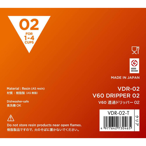 HARIO(ハリオ) V60透過ドリッパー02クリア 1−4杯用 VDR02T