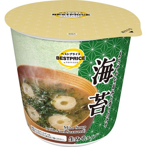 カップみそ汁 海苔 1食 トップバリュベストプライス