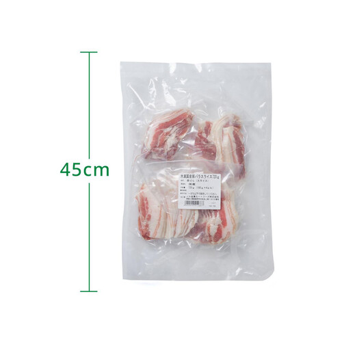 【冷凍】 国産豚肉ばらうす切り (180g x 4パック)720g