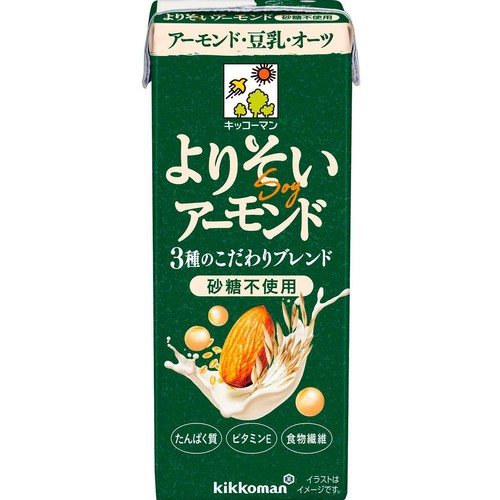キッコーマンソイフーズ よりそいアーモンド 砂糖不使用 1ケース 200ml x 18本