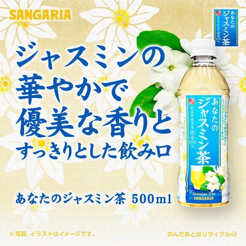 サンガリア あなたのジャスミン茶 500ml Green Beans | グリーン