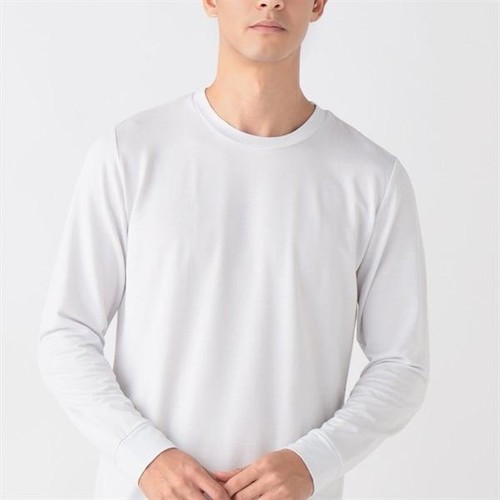 PEACE FIT(ピースフィット)WARM 厚地長袖クルーネックシャツ 紳士 シロ XL トップバリュ