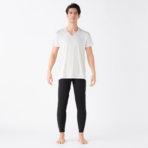 PEACE FIT(ピースフィット) COOL 接触冷感半袖Vネックシャツ 紳士 シロ L トップバリュ