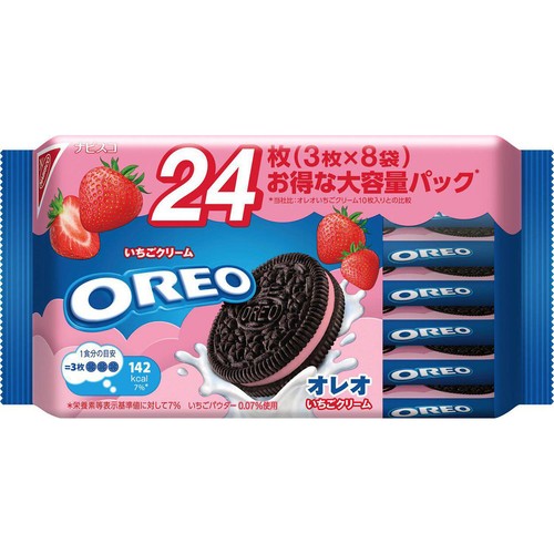 モンデリーズ オレオ ファミリーパック いちごクリーム 24枚(3枚 x 8袋入)