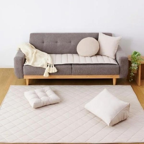 クッションカバー 45cm x 45cm ベージュ ホームコーディ Green Beans