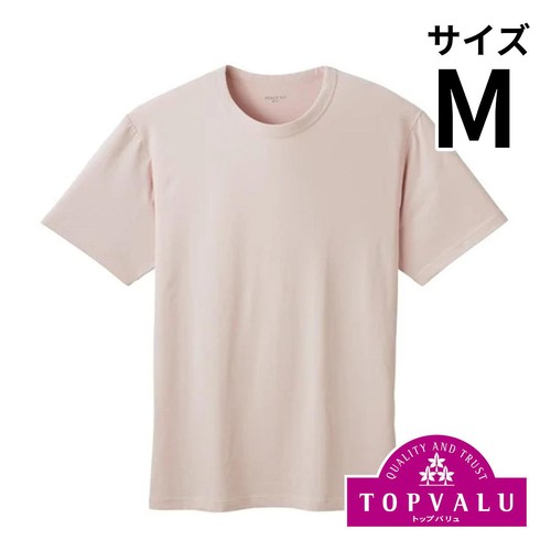 PEACE FIT(ピースフィット) SilkyFACT コットン半袖 クルーネックTシャツ 紳士 ピンク M トップバリュ