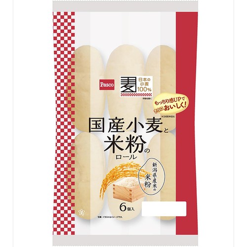 パスコ 国産小麦と米粉のロール 6個入