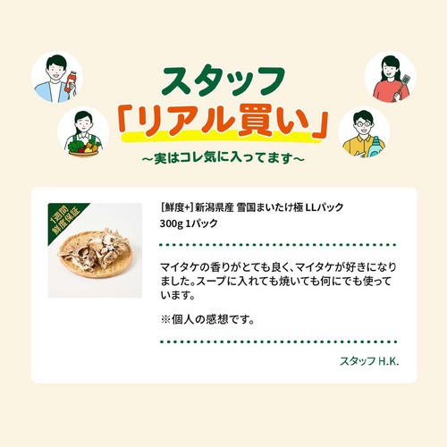 [鮮度+] 新潟県産 雪国まいたけ極 LLパック 300g 1パック