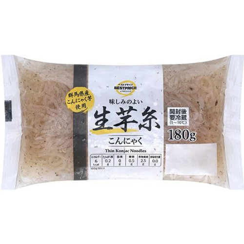 群馬県産こんにゃく芋100%使用 生芋糸こんにゃく 180g トップバリュベストプライス