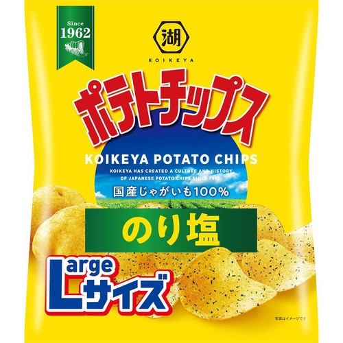 湖池屋 Largeサイズ ポテトチップス のり塩 112g Green Beans